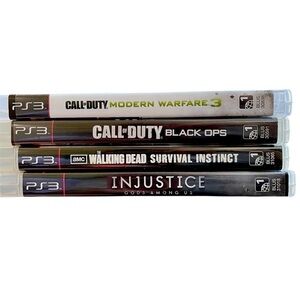 PS3 Game Lot Of 4~Call of Duty B.Ops & MW3, Walking Dead, Injustice, All Tested